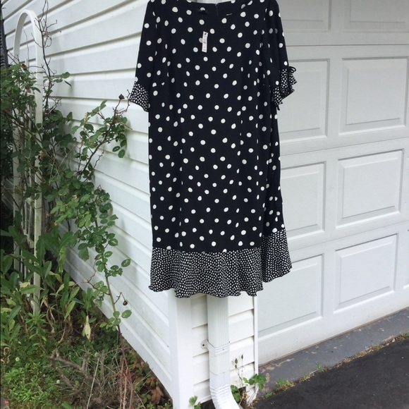 NWT Talbots Polka Dot Ruffled Sleeve & Hem - Picture 3 of 6